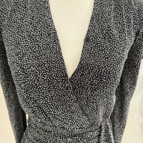 Jonathan Simkhai Black Glitter Jersey Deep V Neck Mini Dress Evening Cocktail - Picture 4 of 7